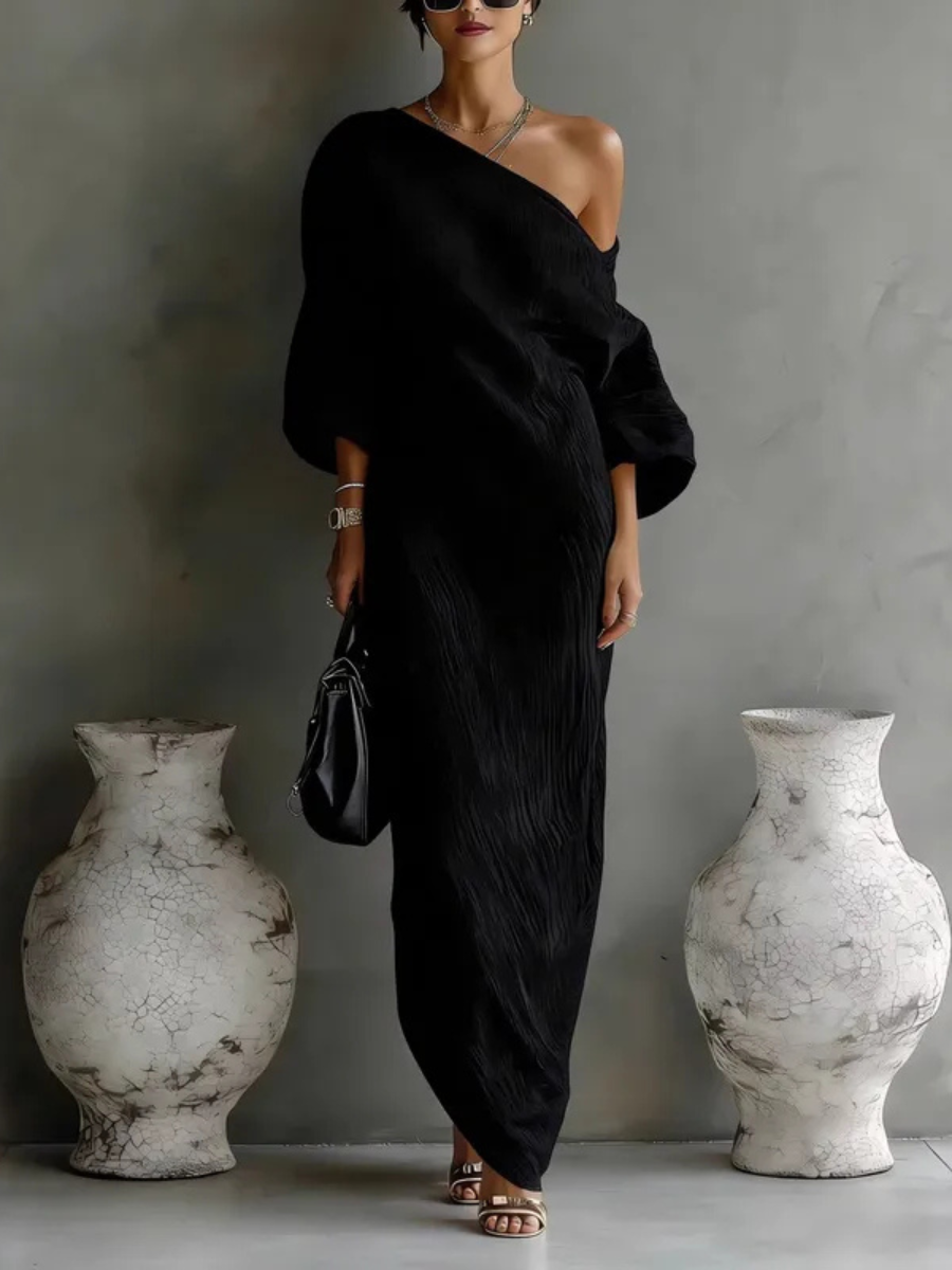 Nelle™ - Vestido largo elegante asimétrico de un hombro