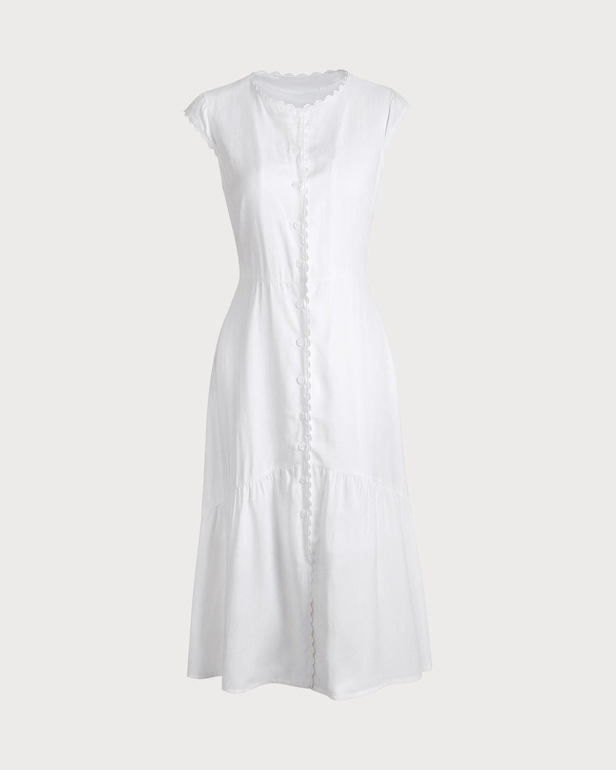 Vestido Midi de Color Liso con Solapa