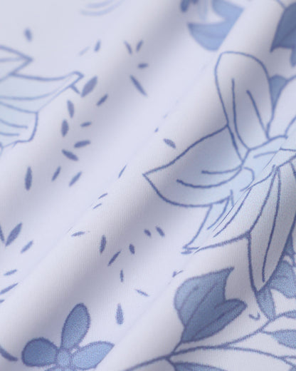 Azul Floral Con lazo Front Tankini Conjunto