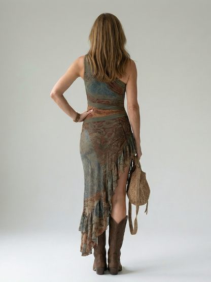 Zalia | Vestido midi elegante estampado