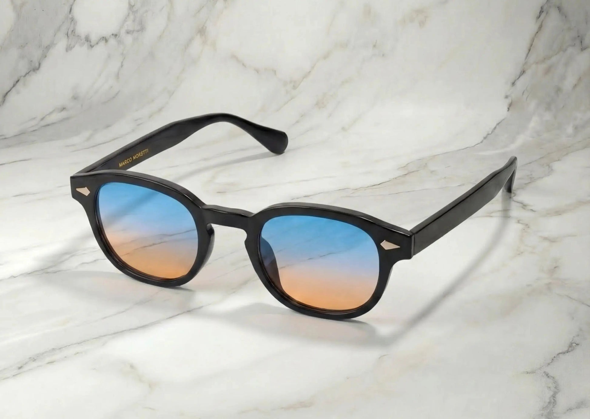 Gafas de sol negras cristales naranja azul degradado CALYPSO – Arloow