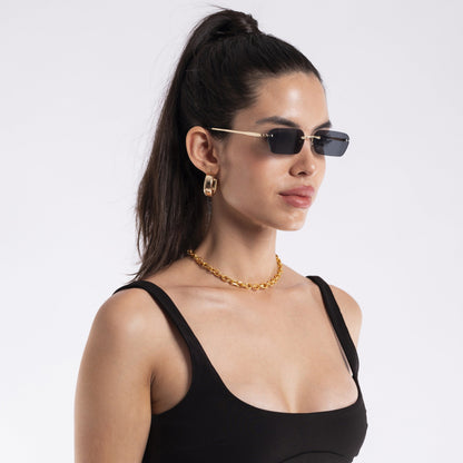 Underdog | Gafas de Sol Rectangulares Sin Montura Negras - MG3786