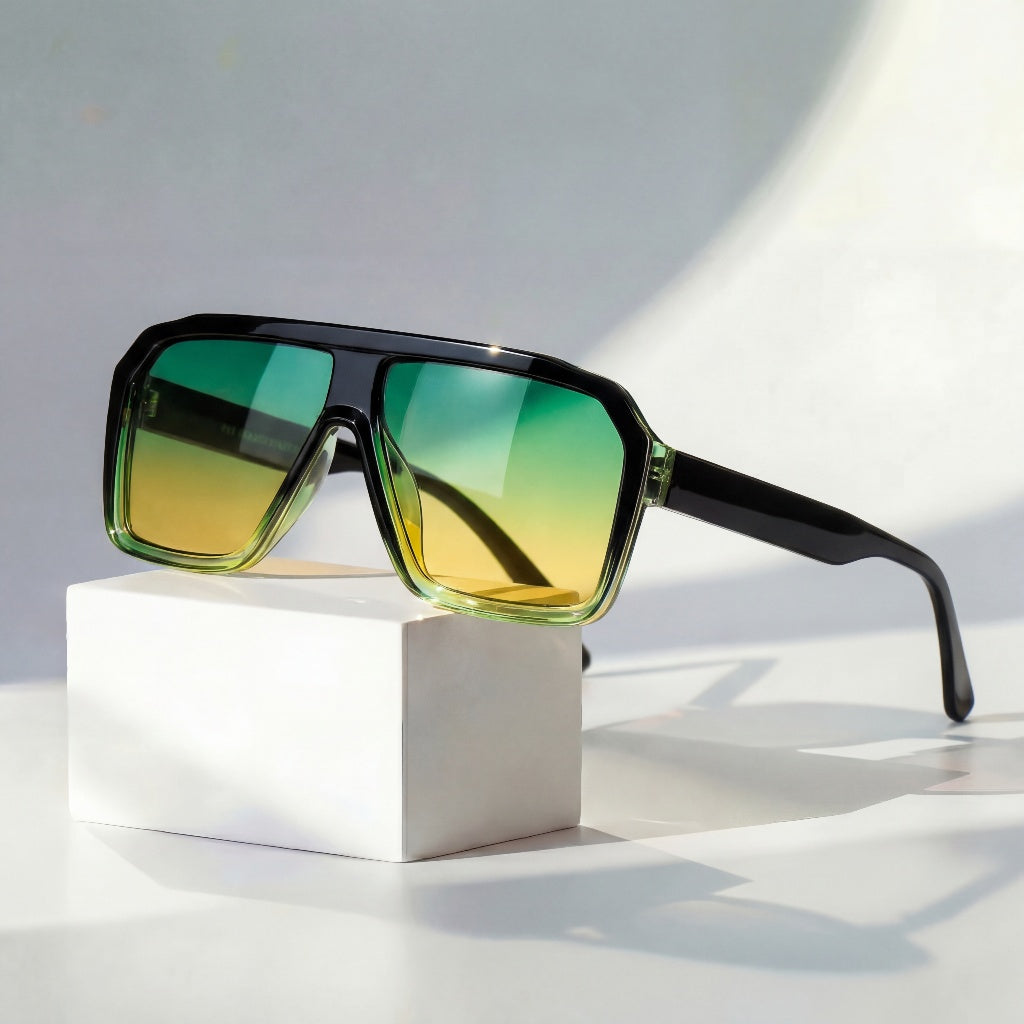 Gafas de Sol Retro Raven Carey-Verde – Gafas de sol carey-verde – Arloow