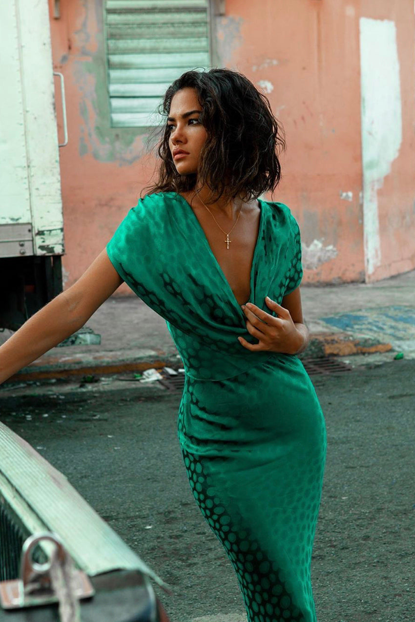 Vestido Odessa  Green elegante mujer