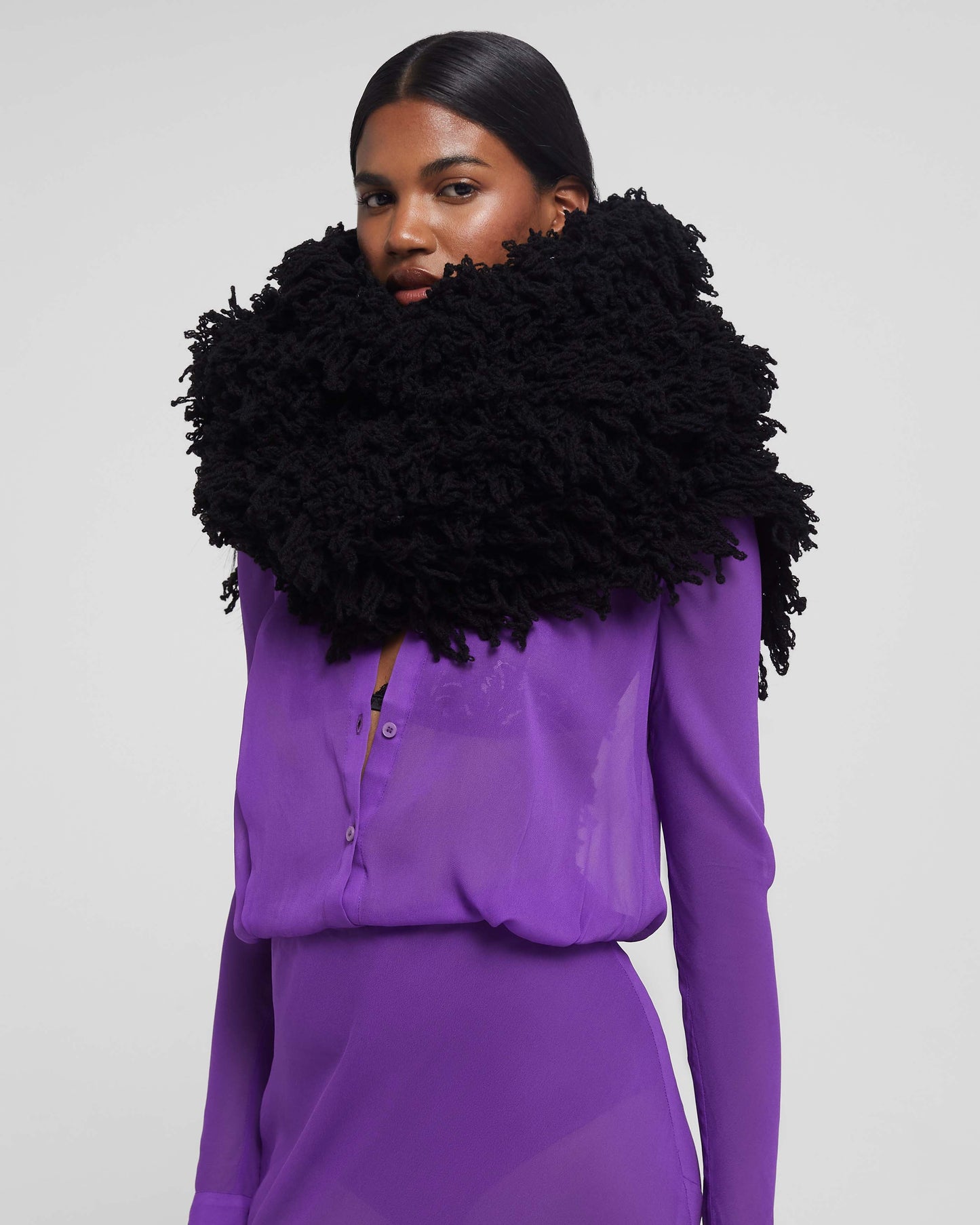 Vestido Noir Scarf elegante mujer