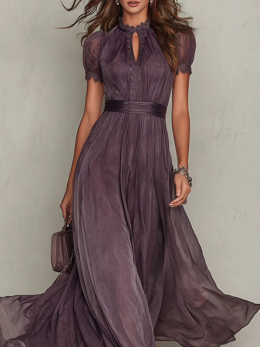 Olivia | Vestido largo elegante de gasa estilo vintage