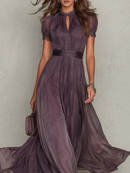Olivia | Vestido largo elegante de gasa estilo vintage