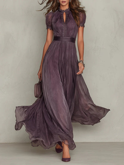 Olivia | Vestido largo elegante de gasa estilo vintage