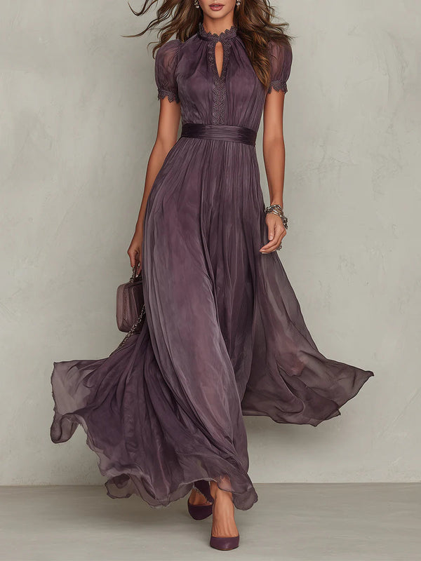 Olivia | Vestido largo elegante de gasa estilo vintage