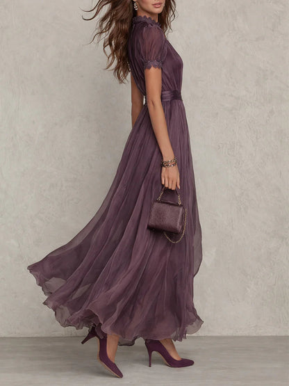 Olivia | Vestido largo elegante de gasa estilo vintage