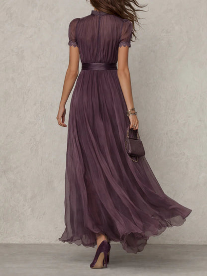 Olivia | Vestido largo elegante de gasa estilo vintage