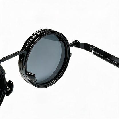Lentes de sol redondos polarizados con tono ajustable manualmente