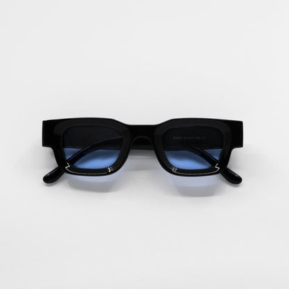 Gafas de sol cuadradas SEMBO Ocean – montura negra con lentes azules | Arloow