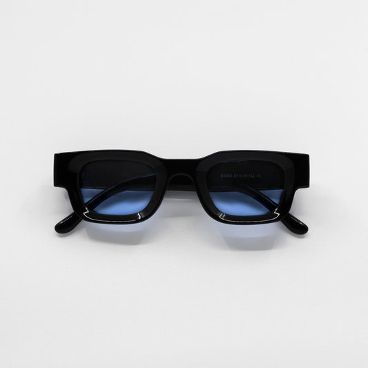 Gafas de sol cuadradas SEMBO Ocean – montura negra con lentes azules | Arloow