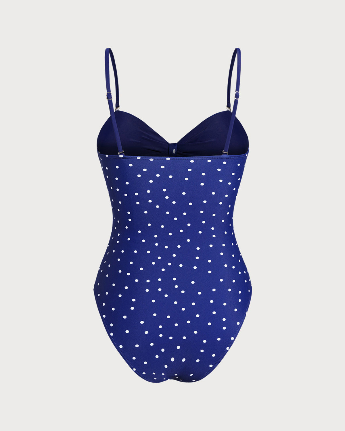 Azul Estampado Polka Dot Bañador de una pieza
