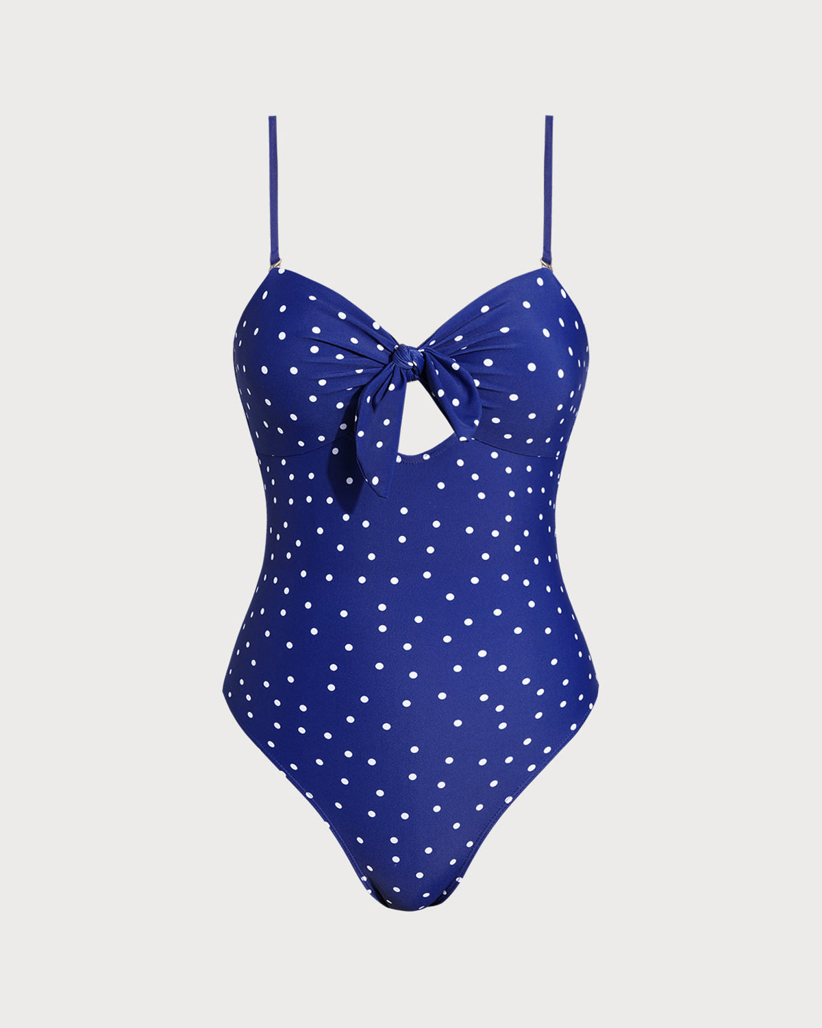Azul Estampado Polka Dot Bañador de una pieza