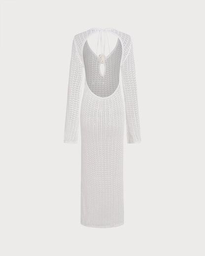 Blanco Con abertura Swimsuit Cover-Up