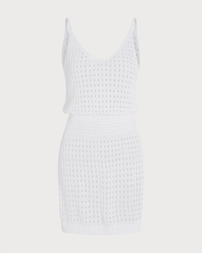 Blanco Escote en V Con abertura Cover-Up