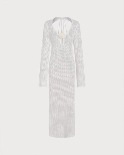 Blanco Con abertura Swimsuit Cover-Up