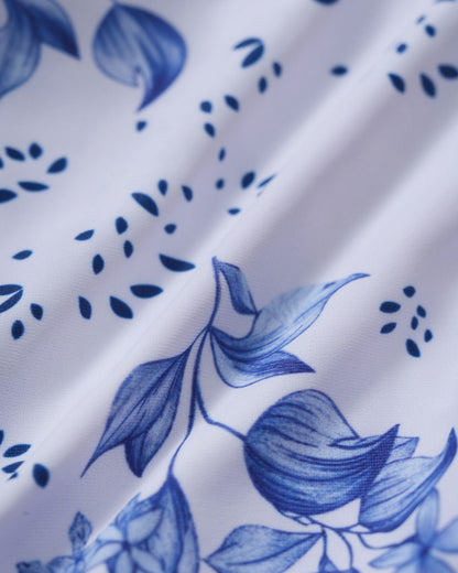 Blanco Floral Con lazo Strap Triángulo Conjunto de bikini