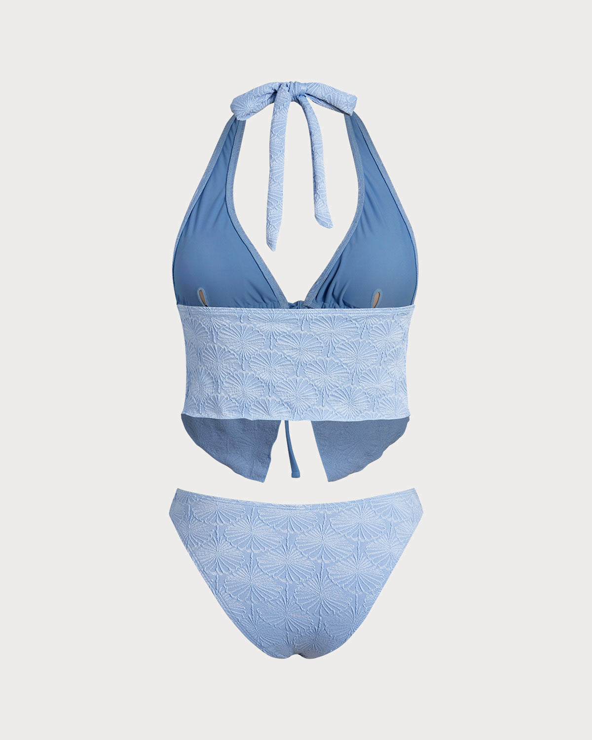 Azul claro Knitted Tankini Conjunto